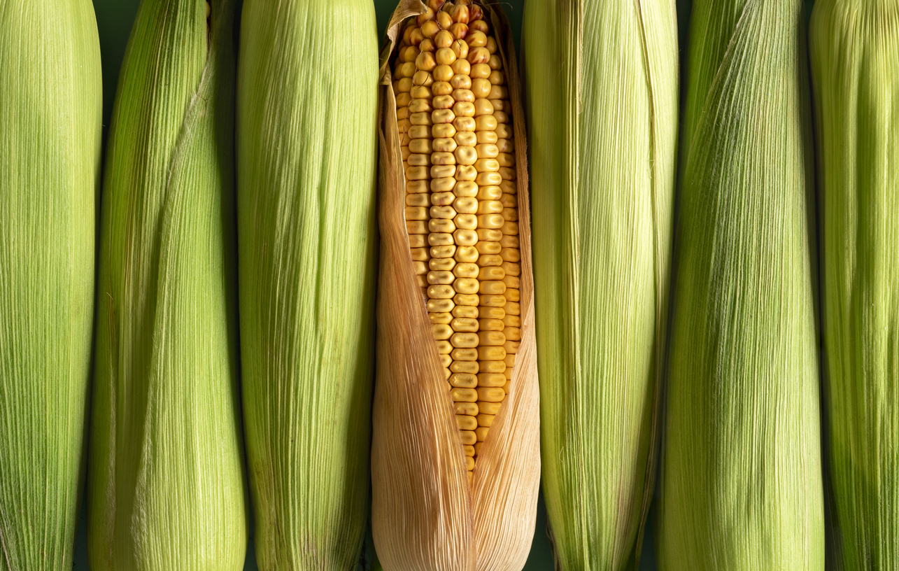 Corn with green husk via Say-Cheese via iStock